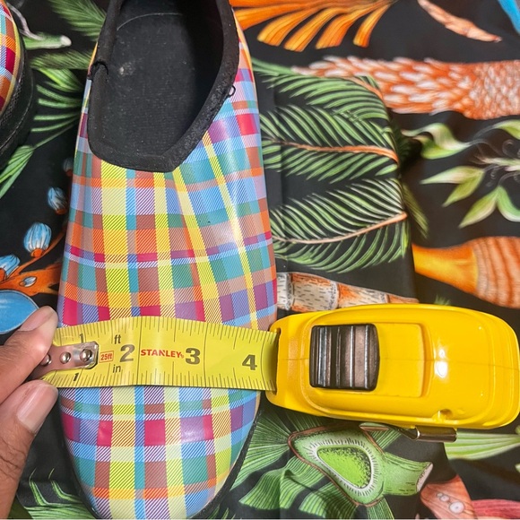 Women’s LL.Bean Preppy Plaid Rubber Grip Sole Mini Wellie Garden Clogs 8 - Picture 7 of 8